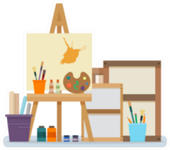 Artist Art Studio Interior Sticker