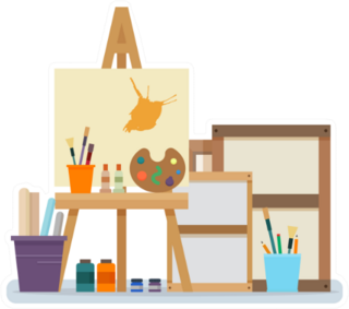 Artist Art Studio Interior Sticker