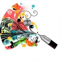 Artist At Work Beautiful Illustration Sticker