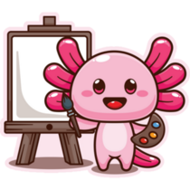 Artist Axolotl Sticker