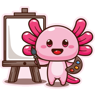 Artist Axolotl Sticker