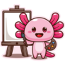Artist Axolotl Sticker