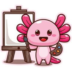 Artist Axolotl Sticker
