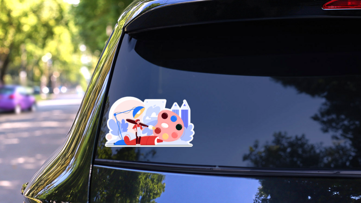 Artist Concept Illustration Sticker on a Rear Car Window (New) example