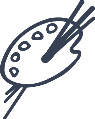 Artist Paint Tray With Brushes Sticker