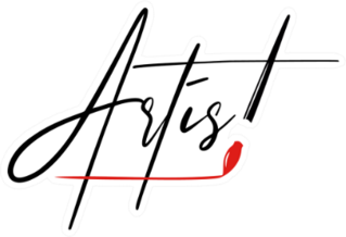 Artist Written In Brush Strokes Sticker