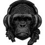 Artistic Gorilla Black Sticker