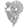 Artistic Rams Head Sticker