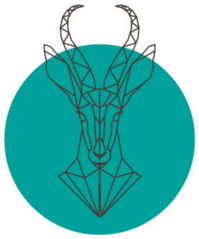 Artistic Silhouette Of An Antelope On Blue Sticker