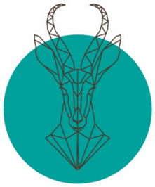 Artistic Silhouette Of An Antelope On Blue Sticker