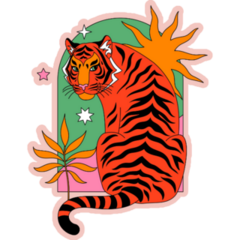 Artistic Tiger Sticker