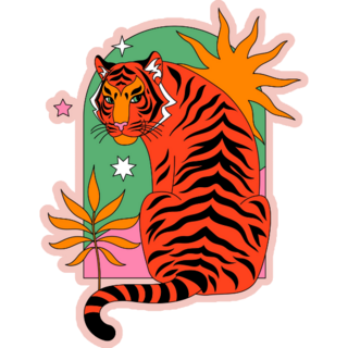Artistic Tiger Sticker