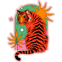 Artistic Tiger Sticker