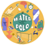Artistic Water Polo Logo Sticker