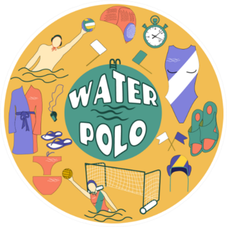Artistic Water Polo Logo Sticker