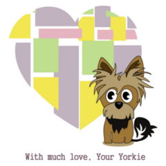 Artistic Yorkie Heart Sticker