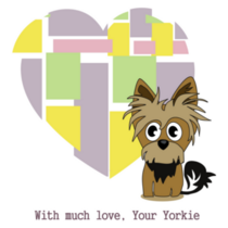 Artistic Yorkie Heart Sticker