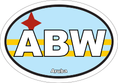 Aruba Abw Flag Oval Sticker