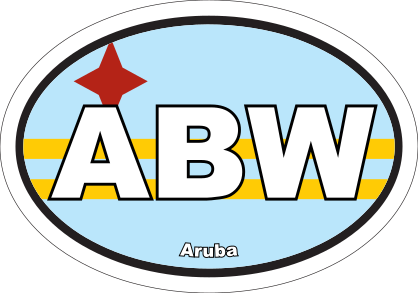 Aruba Abw Flag Oval Sticker