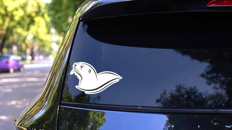 Asian Otter Or Oriental Small-clawed Otter Sticker on a Rear Car Window (New) example