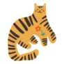 Asian Tiger Wild Animal Childish Cartoon Sticker