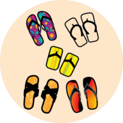 Assorted Flip-flops Sticker
