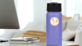 Astrological Gemini Beautiful Girl In Flat Line Art Sticker on a Water Bottle (New) example