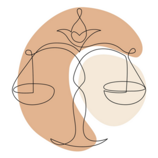 Astrological Libra In Boho Minimal Style Sticker