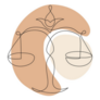 Astrological Libra In Boho Minimal Style Sticker