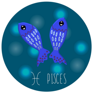 Astrological Pisces Cool Circle Sticker