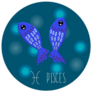 Astrological Pisces Cool Circle Sticker