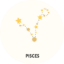 Astrological Pisces Gold Stars Sticker