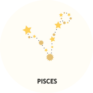 Astrological Pisces Gold Stars Sticker