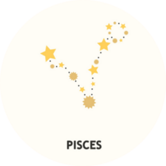 Astrological Pisces Gold Stars Sticker