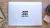 Astrological Sign Aquarius Sticker on a Laptop (New) example