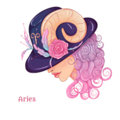 Astrological Sign Of Aries With Pink Hair Sticker