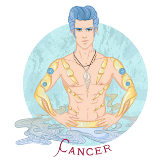 Astrological Sign Of Cancer Teal Teal Sticker