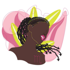 Astrological Sign Of Scorpio Beautiful African American Woman Sticker