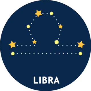 Astrological Zodiac Libra Symbol In Stars Sticker