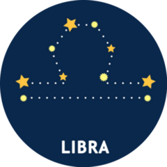 Astrological Zodiac Libra Symbol In Stars Sticker