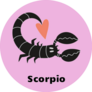 Astrological Zodiac Scorpio On Pink Sticker