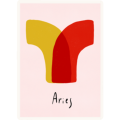 Astrology Aries Zodiac Sign Cute Abstract Sticker