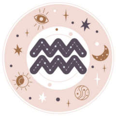 Astrology Element Aquarius Boho Sticker