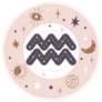 Astrology Element Aquarius Boho Sticker