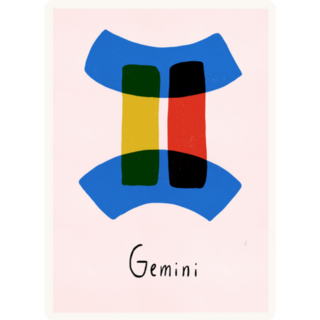 Astrology Gemini Zodiac Sign Abstract Sticker