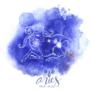 Astrology Sign Aries Blue Watercolor Sticker