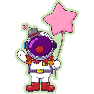 Astronaut Clown Sticker