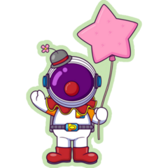 Astronaut Clown Sticker