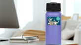 Astronaut Family Sticker on a Water Bottle (New) example