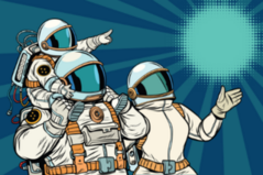 Astronaut Family Sticker